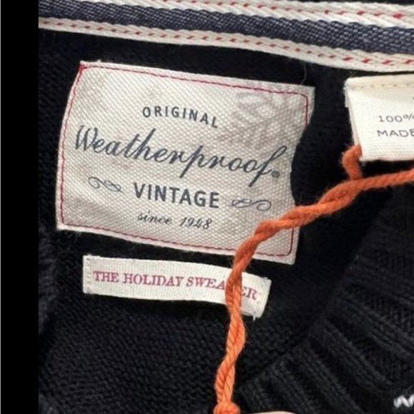 NWT WEATHERPROOF Black Crew Neck Holiday Sweater (L)‎ - Picture 6 of 7